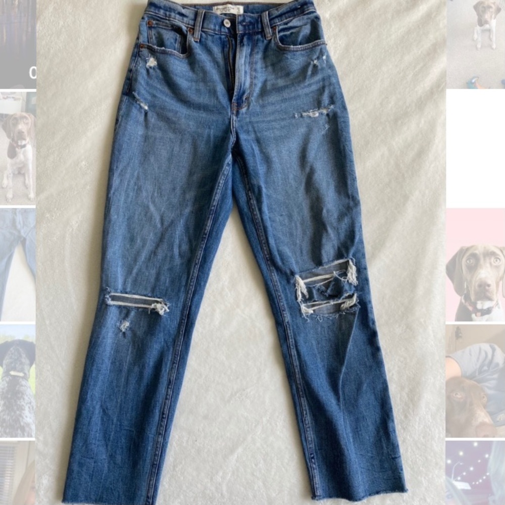 Abercrombie Ultra High Rise Straight Leg Jeans